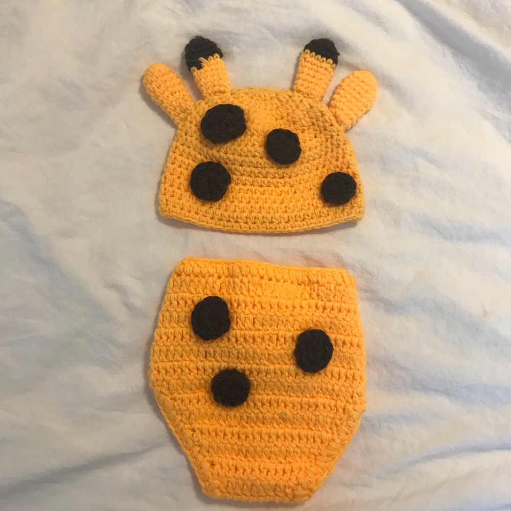 Crochet Newborn Photo Giraffe Outfit